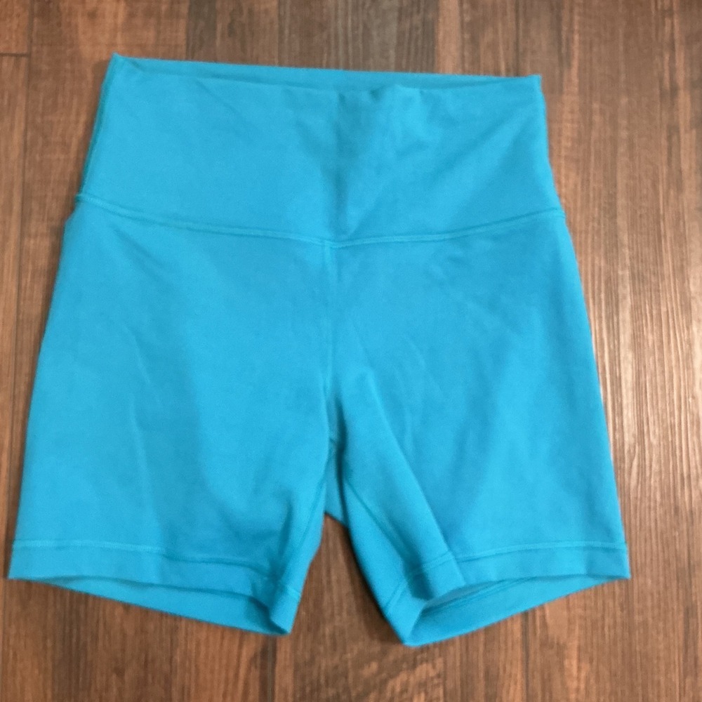 Lululemon Align High-Rise Short 6" Turquoise Blue Nulu Biker Shorts Size 8